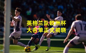 英格兰队欧洲杯大名单正式揭晓